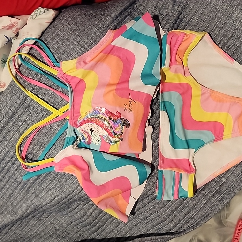 BETSY JOHNSON SEQUIN UNICORN BIKINI  Size XL 14